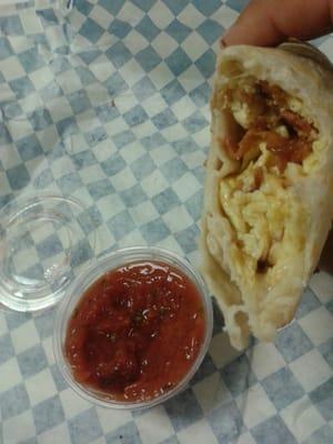 Bacon egg and cheese burrito