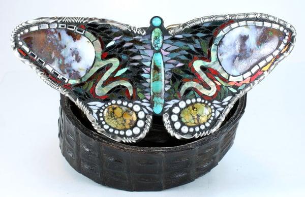 semi precious stone mosaic belts by Paul Pearman