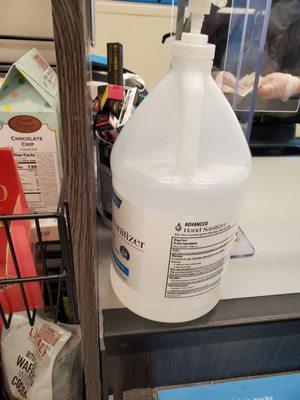 Sanitizer at cashier window