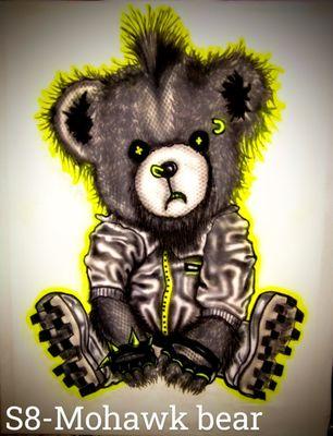 #Mohawk #gucci Bear #airbrush Partys #airbrush shirts #airbrush hats #airbrush tattoos #airbrush headbands