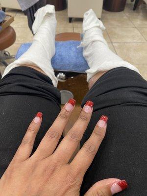 First visit... full set and pedicure