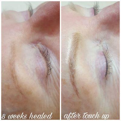 8 week touch up on brows, and lash enhancement permanent liner.