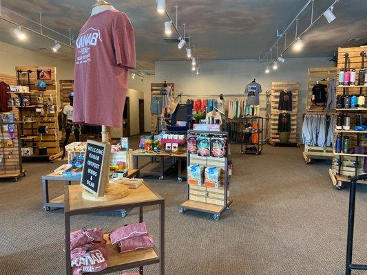 Store with great adventure gear.  Shop while you wait for your breakfast!