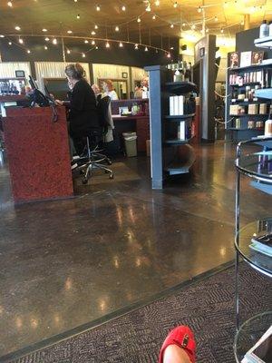 Front of salon from waiting area