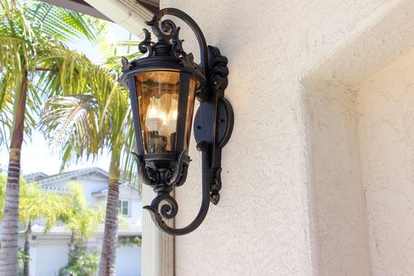 Big jobs & little jobs.  Richard recently installed these beautiful outdoor light fixtures