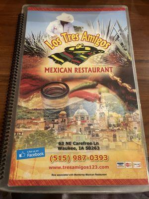 Los Tres Amigos Menu