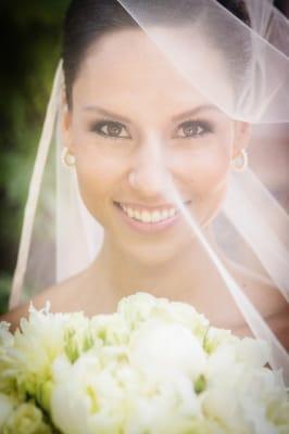 Close up of the beautiful bride.