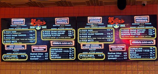 Willie's Chicken Shack - Menu