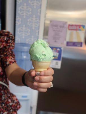 Pistachio cake cone, $5.49.