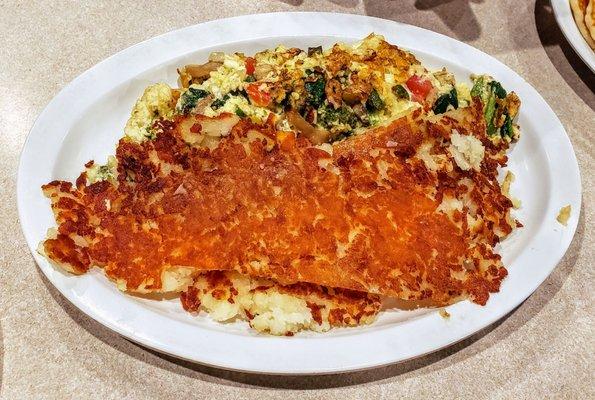 Veggie Omelet with Hash Browns at City Limits Diner Tecumseh