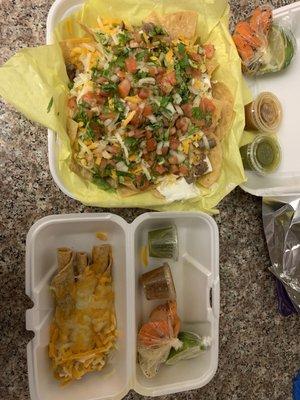 Nachos and taquitos