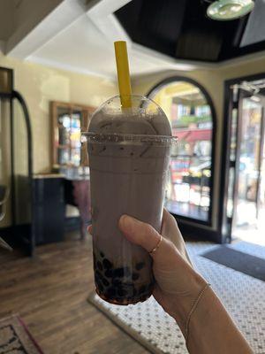 Taro blended boba bubble tea