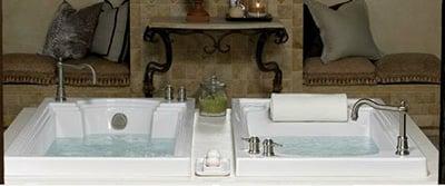 His and hers jetted bathtub; no piping