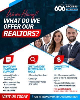 We are always looking for talented, self driven, hardworking individuals. If you are a licensed Realtor or thinking of it please contact us!