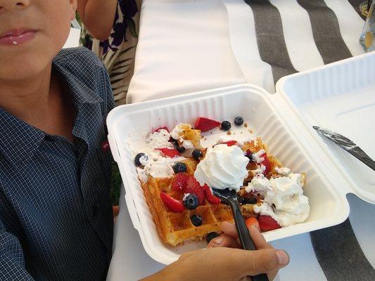 Red, White, and Blueberries waffle.