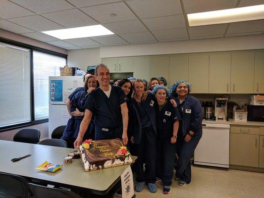 Dr. Grayson with our wonderful nursing team!