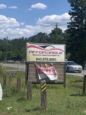 The car lot sign