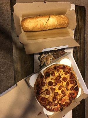 Pizza and steak hoagies