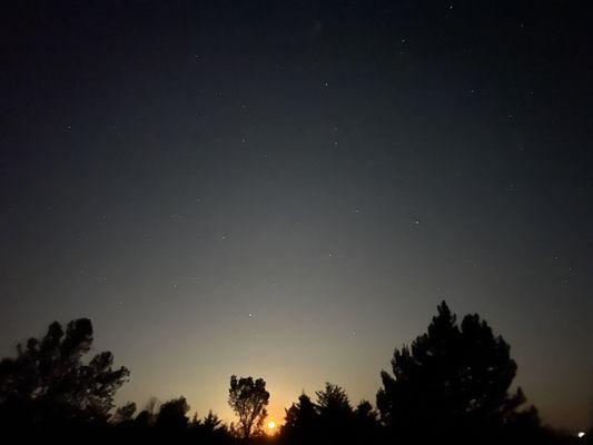 Moonset and the western stars.