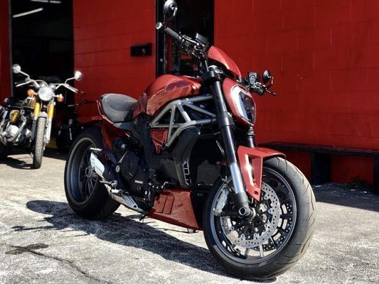 Ducati XDiavel custom paint, powdercoat and fabrication