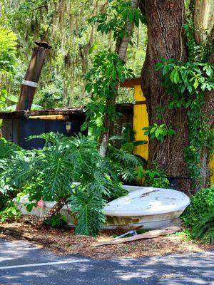 July 2021: Located on the side of the building. Love the Live Oak canopy!