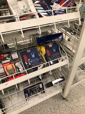 Someone left a peeled banana in the men's underwear section