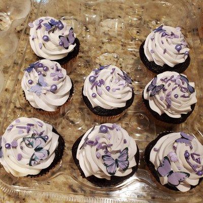 Butterfly inspired cupcakes for sweet 16 sugar decorations edible