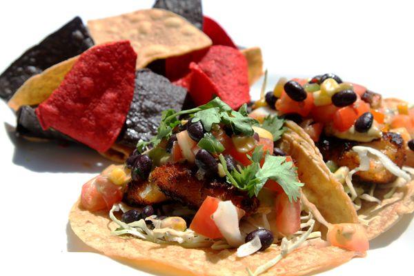 Santa Fe Fish Tacos on Wheatstack's menu, located in the clubhouse at the golf course.