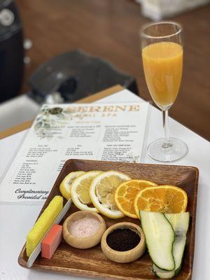 Mimosas and pedicure. What else can you ask for? Very relaxing place.