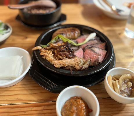 plate of meat as part of the ssam course