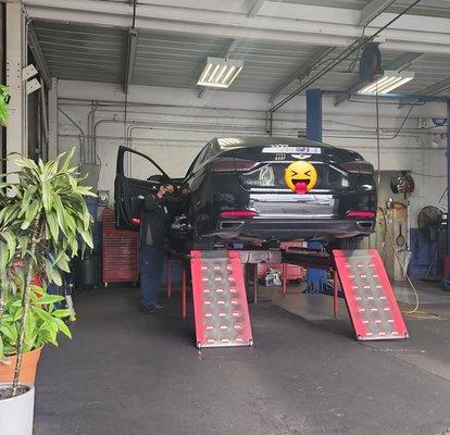 My  car getting an alignment