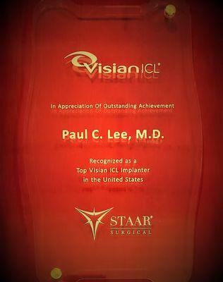 Dr. Lee is named the TOP ICL surgeon in the Nation