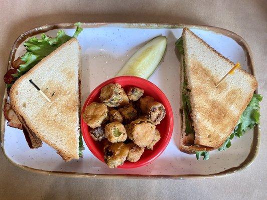 BLT with fried okra.