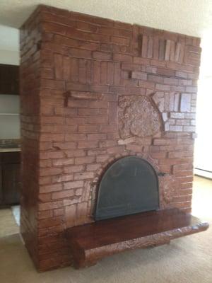 Newly painted fireplace