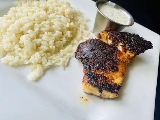 Blackened grouper jasmine rice