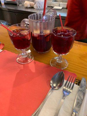 Red sangrias on a hot day