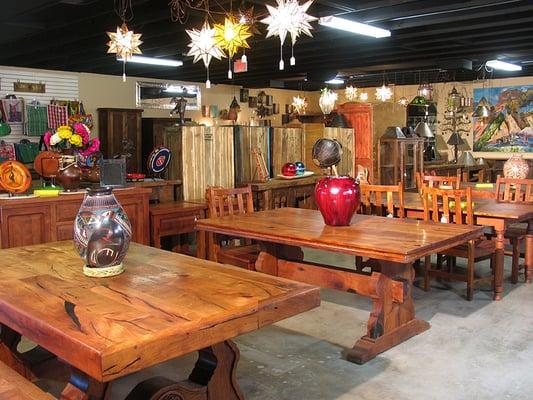 Beautiful handcrafted mesquite furniture including tables, chairs, coffee tables, buffets and more