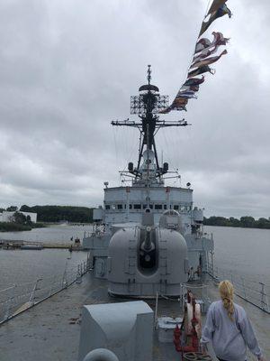 View of ship from the bow.