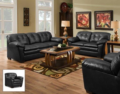 Black Sofa & Loveseat ONLY $699. We offer delivery, financing and FREE layaway. See website for more deals: tallahasseefurnituredirect.com