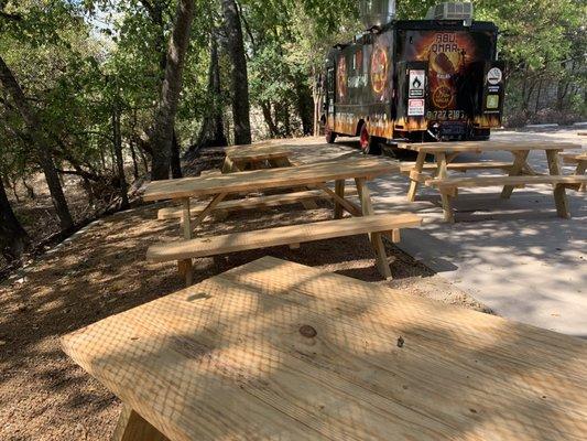 Out largest eating area overlooks Sessom Creek