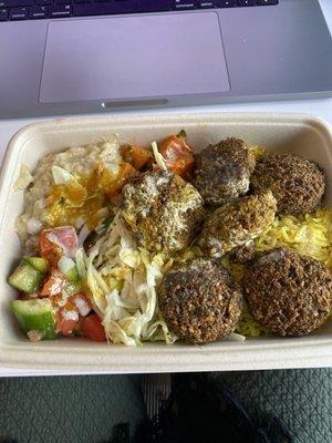 Falafel plate with rice