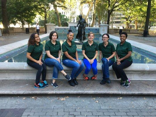 Some EverGreen Maids team members in Rittenhouse Square.