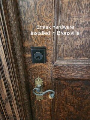 Emtek hardware installed in Bronxville