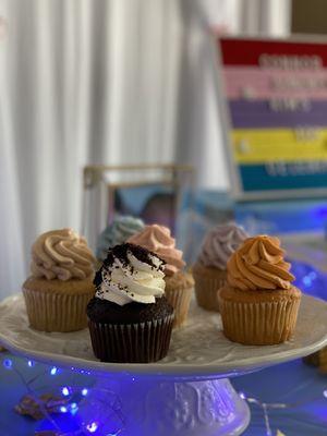 Variety of cupcake flavors