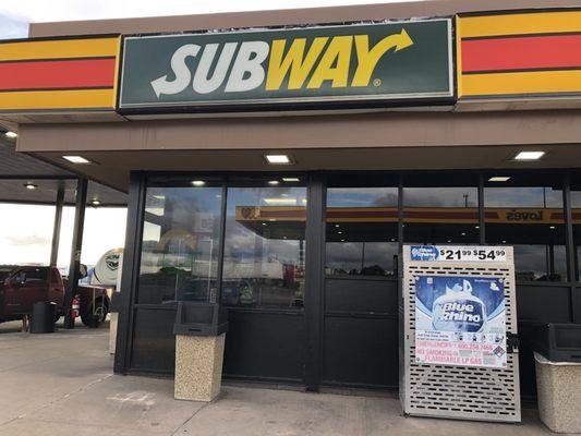 Subway shop is inside.