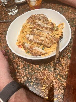 Main Menu Chicken and Pasta Dish