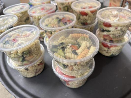 We will be adding our homemade pasta salad to our summer menu!