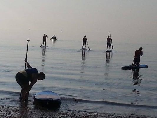 SUP and Yoga @ sunset perfect night water was like glass