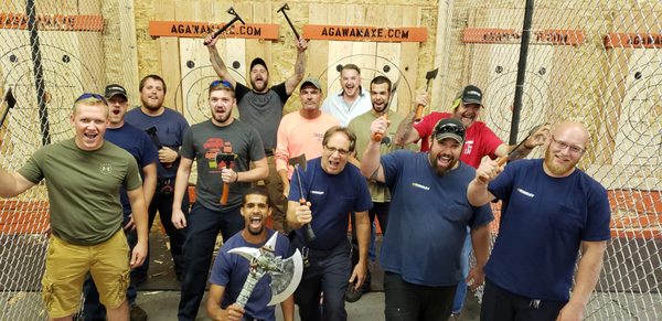 Kinsley Power Systems stopped by for a Corporate Team Building event with us at the Agawam Axe House