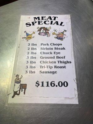 Meat special, solid price!